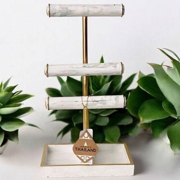 Made in Thailand Other - NWT Made in Thailand Gorgeous 16” Tall jewelry 3 rods square Tray Organizer